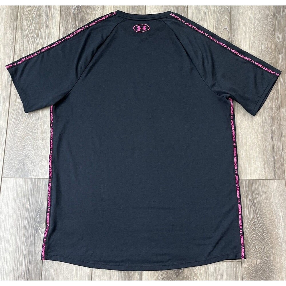 Under Armour Men's UA Tech™ 2.0 Geo Short Sleeve Sz Medium Black/Pink Tech Tee - Picture 5 of 10